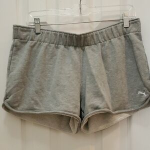 Puma Gray Athletic Shorts with Elastic Waistband